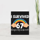 I Survived 67 Days Of School Funny Meme Student Te Kaart (Voorkant)