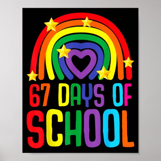 I Survived 67 Days Of School Funny Meme Student Te Poster (Voorkant)