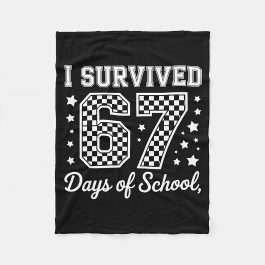 I Survived 67 Days Of School Funny Meme Teacher St Fleece Deken (Voorkant)