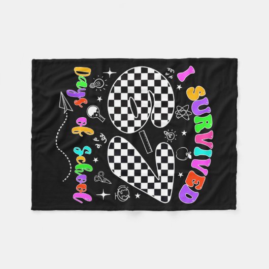 I Survived 67 Days Of School Funny Meme Teacher St Fleece Deken (Voorkant (Horizontaal))