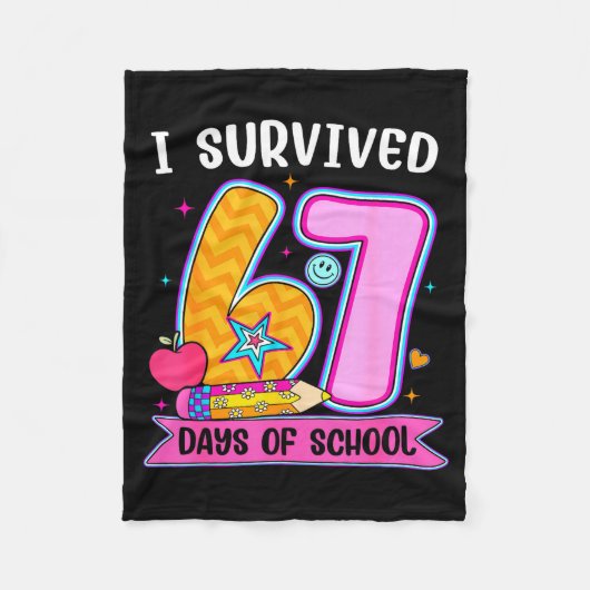 I Survived 67 Days Of School Funny Meme Teacher St Fleece Deken (Voorkant)