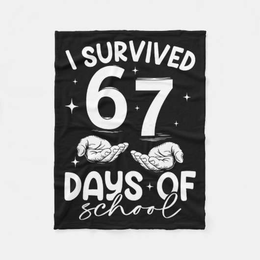 I Survived 67 Days Of School Funny Meme Teacher St Fleece Deken (Voorkant)
