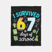 I Survived 67 Days Of School Funny Meme Teacher St Fleece Deken (Voorkant)