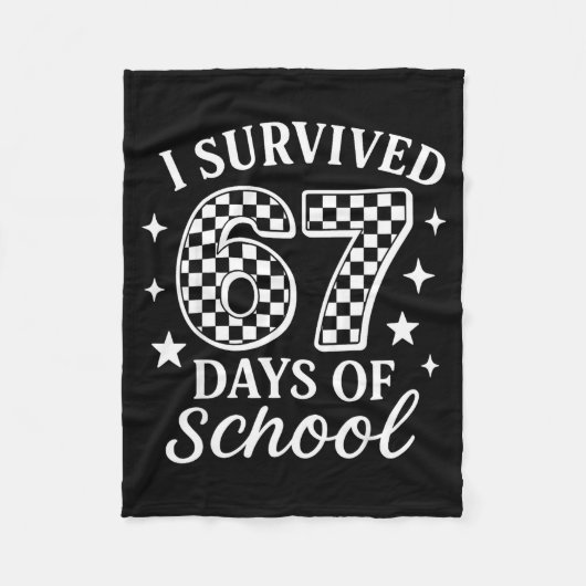 I Survived 67 Days Of School Funny Meme Teacher St Fleece Deken (Voorkant)