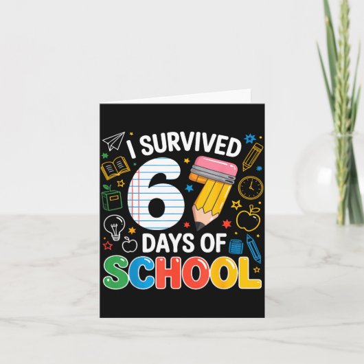 I Survived 67 Days Of School Funny Meme Teacher St Kaart (Voorkant)