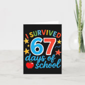 I Survived 67 Days Of School Funny Meme Teacher St Kaart (Voorkant)