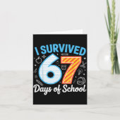I Survived 67 Days Of School Funny Meme Teacher St Kaart (Voorkant)