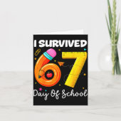 I Survived 67 Days Of School Funny Meme Teacher St Kaart (Voorkant)