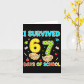 I Survived 67 Days Of School Funny Meme Teacher St Kaart (Gele Bloem)