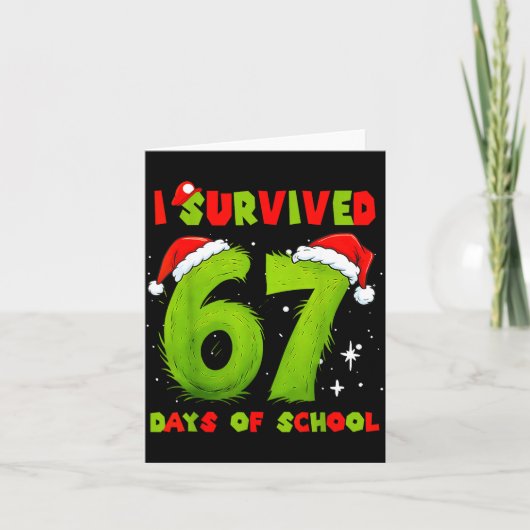 I Survived 67 Days Of School Funny Meme Teacher St Kaart (Voorkant)