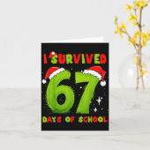 I Survived 67 Days Of School Funny Meme Teacher St Kaart (Gele Bloem)