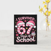 I Survived 67 Days Of School Funny Meme Teacher St Kaart (Gele Bloem)