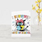 I Survived 67 Days Of School Funny Meme Teacher St Kaart (Gele Bloem)