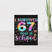 I Survived 67 Days Of School Funny Meme Teacher St Kaart (Voorkant)