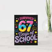 I Survived 67 Days Of School Funny Meme Teacher St Kaart (Voorkant)