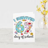 I Survived 67 Days Of School Funny Meme Teacher St Kaart (Gele Bloem)