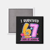 I Survived 67 Days Of School Funny Meme Teacher St Magneet (Voorkant / Achterkant)