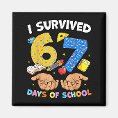 I Survived 67 Days Of School Funny Meme Teacher St Magneet (Voorkant)
