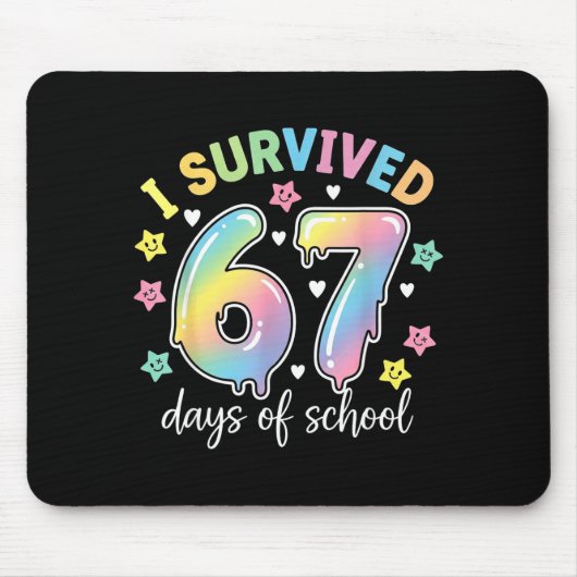 I Survived 67 Days Of School Funny Meme Teacher St Muismat (Voorkant)