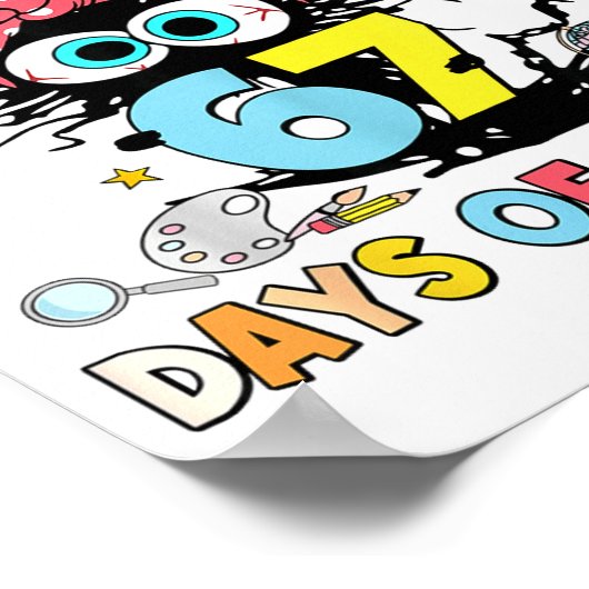 I Survived 67 Days Of School Funny Meme Teacher St Poster (Hoek)