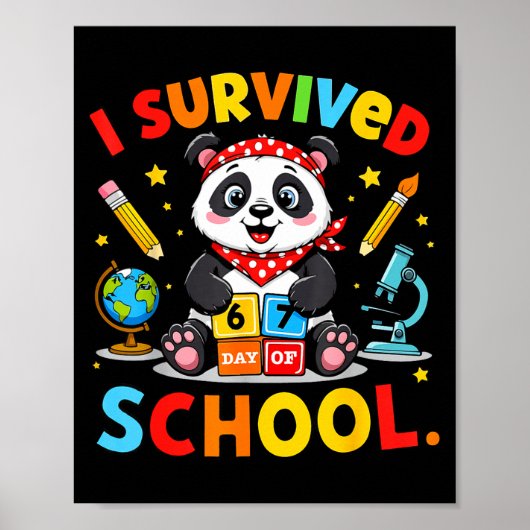 I Survived 67 Days Of School Funny Meme Teacher St Poster (Voorkant)