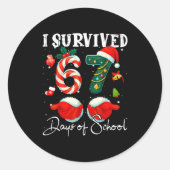 I Survived 67 Days Of School Funny Meme Teacher St Ronde Sticker (Voorkant)