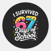 I Survived 67 Days Of School Funny Meme Teacher St Ronde Sticker (Voorkant)