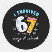 I Survived 67 Days Of School Funny Meme Teacher St Ronde Sticker (Voorkant)