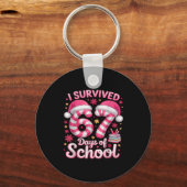 I Survived 67 Days Of School Funny Meme Teacher St Sleutelhanger (Voorkant)