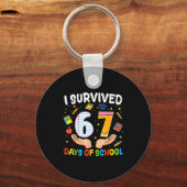 I Survived 67 Days Of School Funny Meme Teacher St Sleutelhanger (Voorkant)