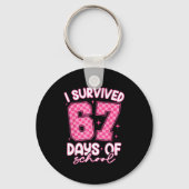 I Survived 67 Days Of School Funny Meme Teacher St Sleutelhanger (Voorkant)