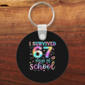 I Survived 67 Days Of School Funny Meme Teacher St Sleutelhanger (Voorkant)