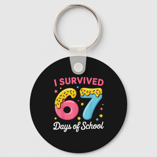 I Survived 67 Days Of School Funny Meme Teacher St Sleutelhanger (Voorkant)