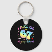 I Survived 67 Days Of School Funny Meme Teacher St Sleutelhanger (Voorkant)
