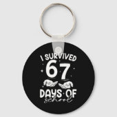 I Survived 67 Days Of School Funny Meme Teacher St Sleutelhanger (Voorkant)