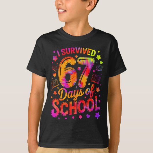 I Survived 67 Days Of School Funny Meme Teacher St T-shirt (Voorkant)