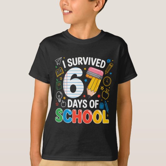 I Survived 67 Days Of School Funny Meme Teacher St T-shirt (Voorkant)