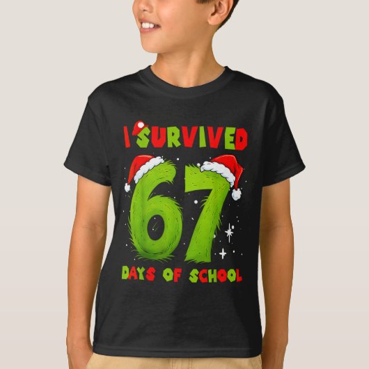 I Survived 67 Days Of School Funny Meme Teacher St T-shirt (Voorkant)