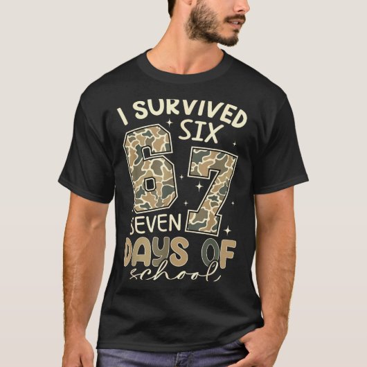 I Survived 67 Days Of School Funny Meme Teacher St T-shirt (Voorkant)