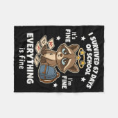 I Survived 67 Days Of School Funny Raccoon Fleece Deken (Voorkant (Horizontaal))