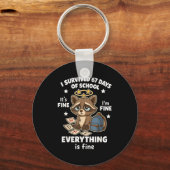 I Survived 67 Days Of School Funny Raccoon Sleutelhanger (Voorkant)