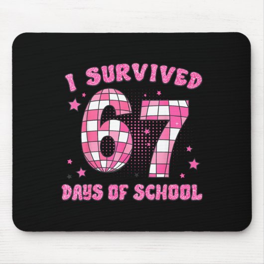 I Survived 67 Days Of School Funny Retro 67 Meme S Muismat (Voorkant)