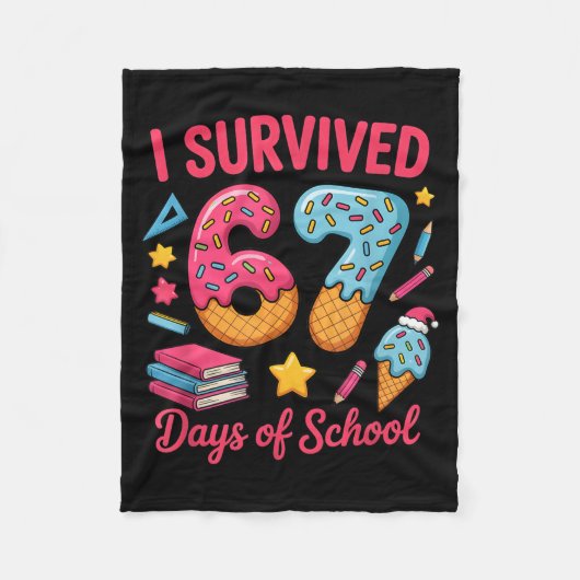 I Survived 67 Days Of School Funny Six Seven 6 7 M Fleece Deken (Voorkant)