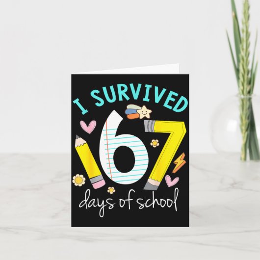 I Survived 67 Days Of School Funny Six Seven 6 7 M Kaart (Voorkant)