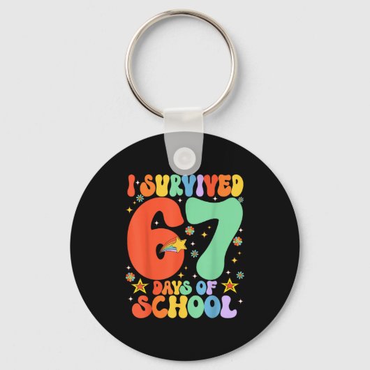 I Survived 67 Days Of School Funny Six Seven 6 7 M Sleutelhanger (Voorkant)