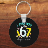 I Survived 67 Days Of School Funny Six Seven 6 7 M Sleutelhanger (Voorkant)
