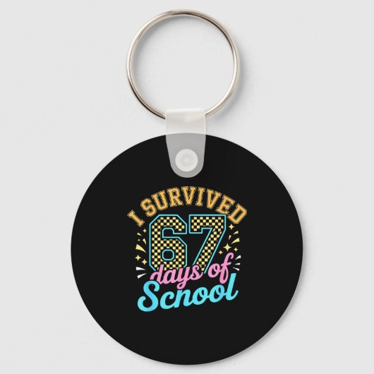 I Survived 67 Days Of School Funny Six Seven 6 7 M Sleutelhanger (Voorkant)