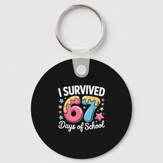 I Survived 67 Days Of School Funny Six Seven 6 7 M Sleutelhanger (Voorkant)