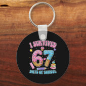I Survived 67 Days Of School Funny Six Seven 6 7 M Sleutelhanger (Voorkant)
