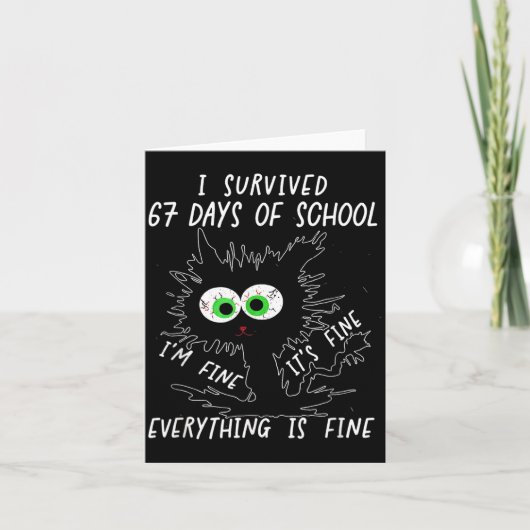 I Survived 67 Days Of School Funny Six Seven Kaart (Voorkant)